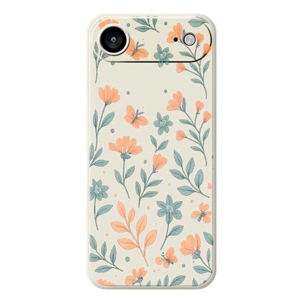

For iPhone 17 Air Case Yellow Flowers Pattern Printing Straight Edge TPU Phone Back Cover Beige