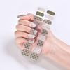 24Pcs Geometric Plaid Resistant Pattern Stickers Solid Color Nail Flower UV Gel Nail Patch