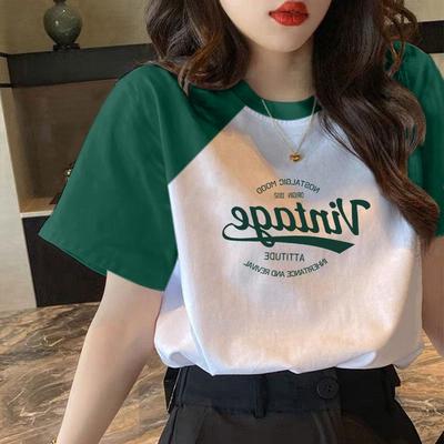 Sommer Pop Lose Damen T-Shirt Casual 3D Letter Print Mode Vintage Harajuku Kurzarm Shirt Damen Top