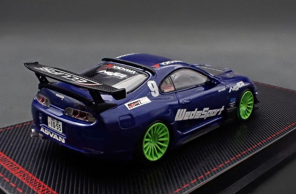 Ignition Model Scale Toyota Supra RZ Blue Metallic Finished Product IG3843 TK.Company 1/64 (JZA80)