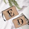 Fashion Letter Print Women Cosmetic Gift Bag Linen Zipper Pouch Travel Tote Storage Pouch Makeup Bag Classic Organizer Bag