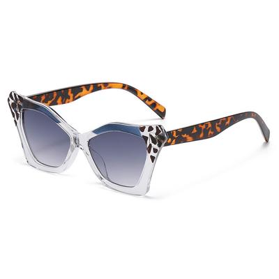 Retro Luxury Gradient Leopard Cat Eye Sunglasses UV400 Color Blocking Frames for Women Men Fashion Sun Glasses