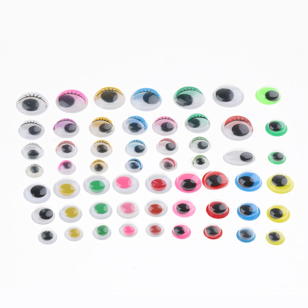 600Pcs Plastic Wiggle Googly Eyes with Box, For Teddy Doll Soft Toy DIY Making, 8-15mm, Self-