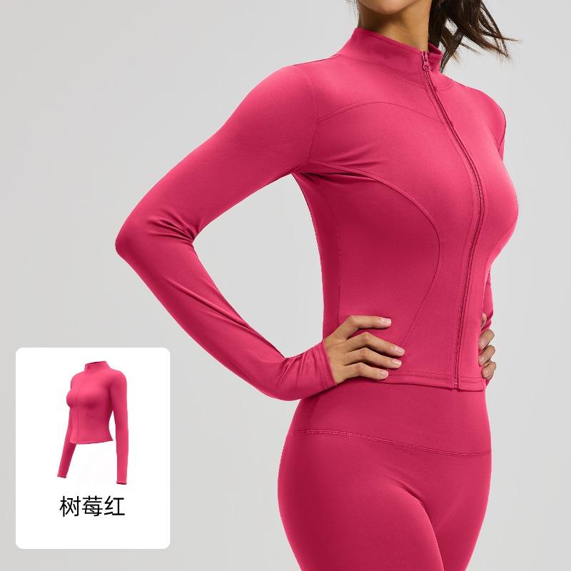 Jane Yi Club Stand-up Collar Yoga Clothing Jacket Running Cycling Sports Skinny Elastic Fitness Yoga Top Women