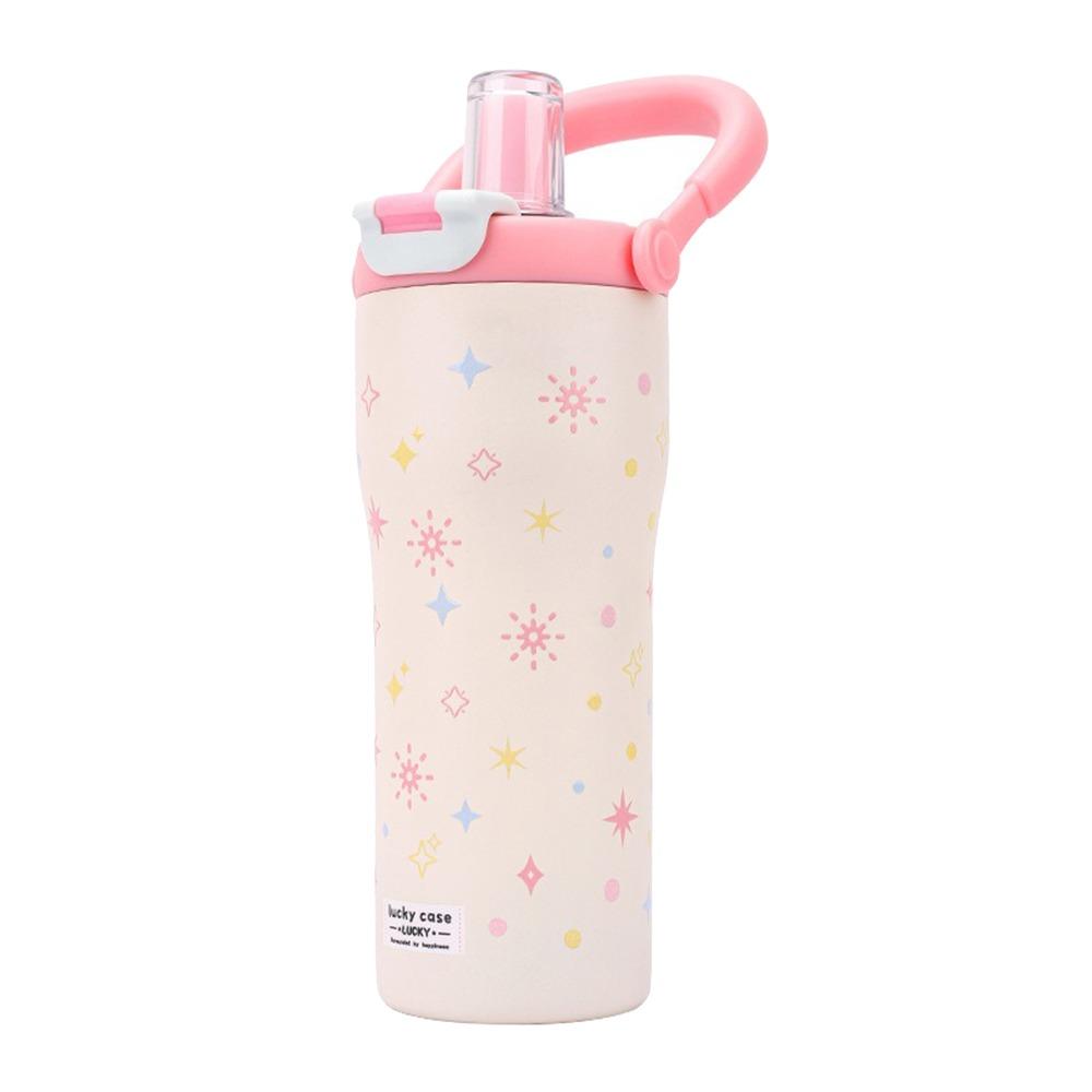 

Stainless Steel Insulated Cup Flower Printed Pocket Cup Water Bottle Outdoor Travel Office бежевий