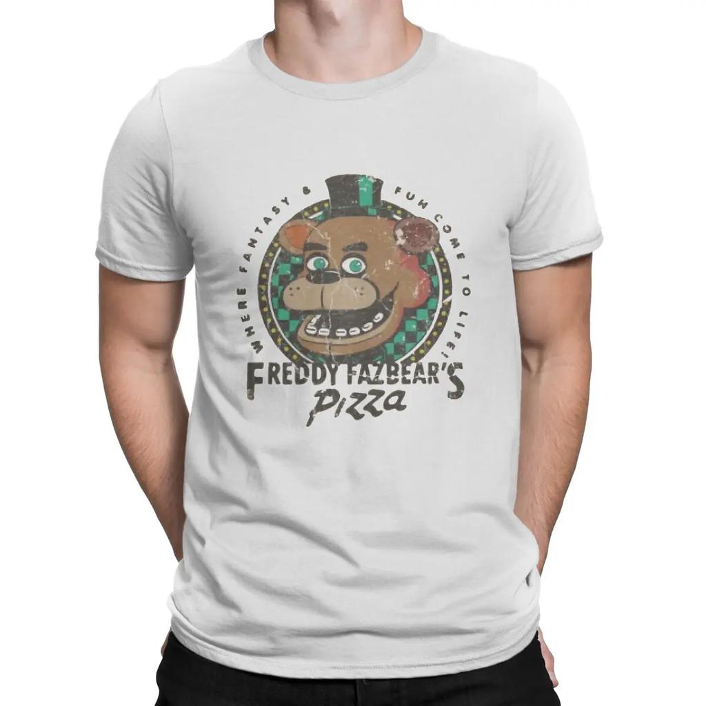 Men's F-Freddys F-Fazbear's Pizza 1983 T Shirt F-Fazbears Cotton Tops Funny Short Sleeve Crewneck Tees Party T-Shirt