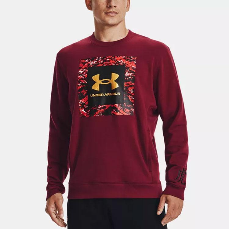 Under Armour New Spring Series Fleece Lined Pullover Sports Hoodie Men hoodies Red 1366426-626