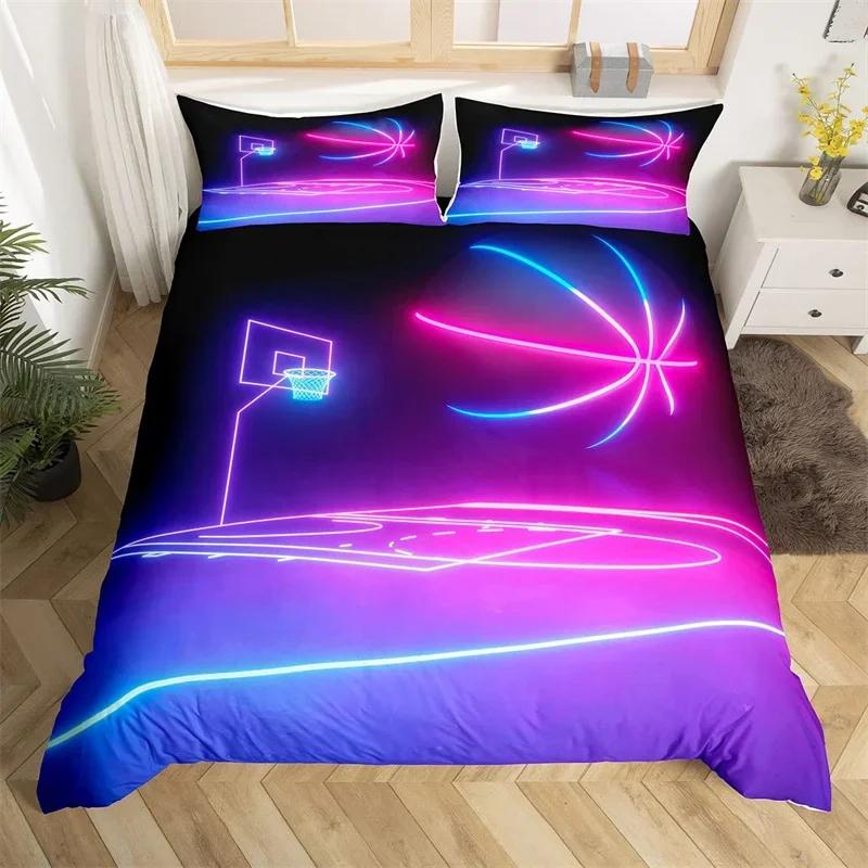 3D Soccer Duvet Cover Set Boys Football Bedding Set Ball Sport Theme Comforter Cover Polyester Geometric Hexagon Bedspread Cover