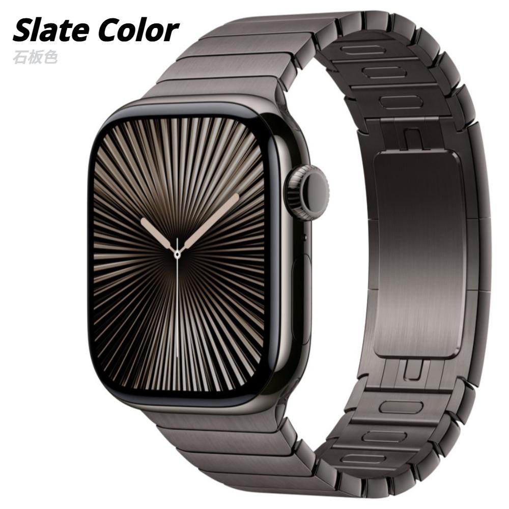 

Титановий Колір Ремінець Для Apple Watch Серії 11 46мм Розкішний Металевий Браслет Ланцюжок iWatch Ultra 3 49мм 45мм 44мм 42мм Діловий Ремінець 10 9 8 7 6 SE3 5 42mm 44mm 45mm деревне вугілля