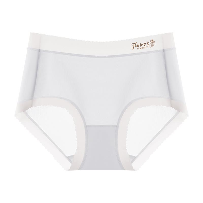 Damskie Letnie Cienkie Jednokolorowe Jedwab Lodowy Antybakteryjne Oddychające Nude Wygodne Wysoki Stan Wiosenny Trójkątne Majtki
