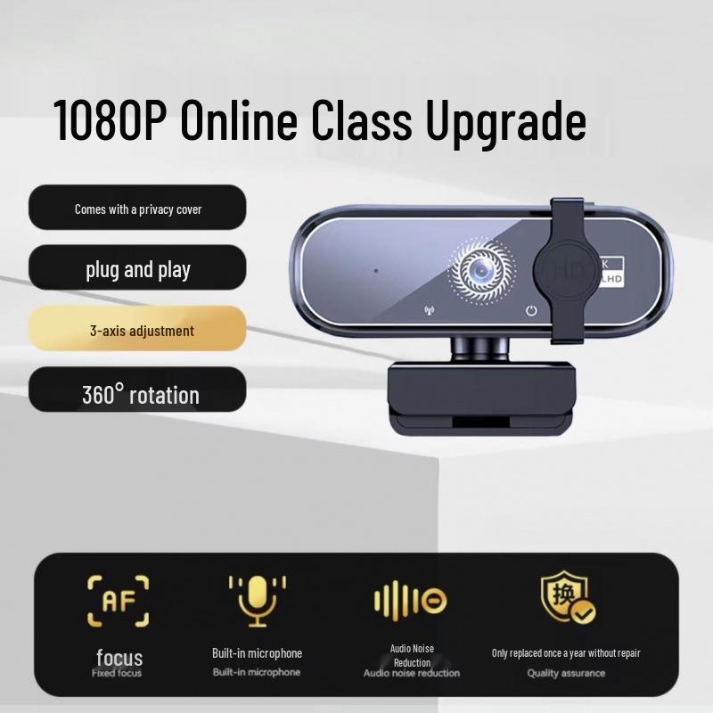 4K Streaming Webcam with Microphone for Online Classes & Meetings