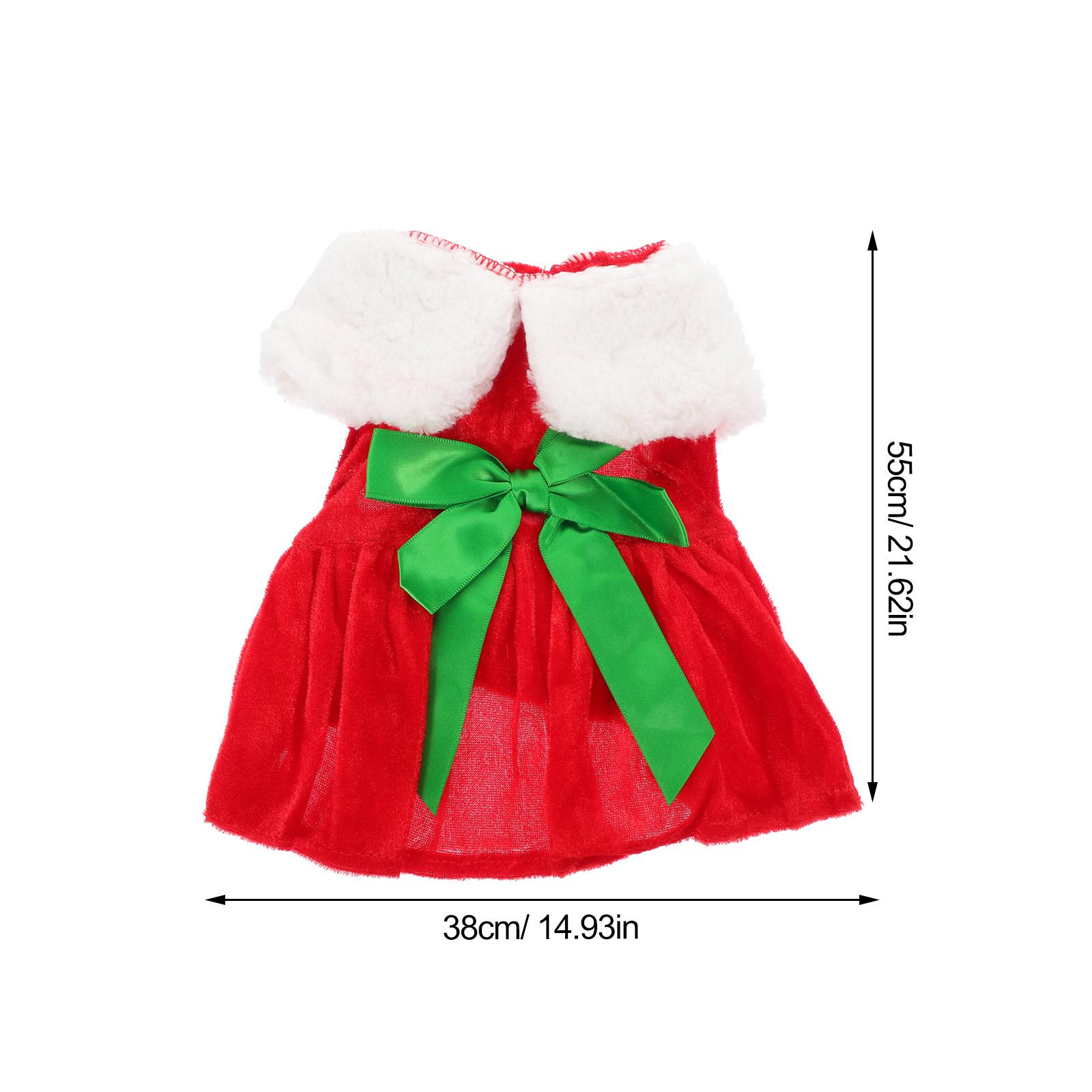 

Зимняя одежда для собак Платье с бантом Санты Теплое Толстое Удобное Пальто для щенка Мягкий Термальный Костюм для питомца Милая одежда для собак