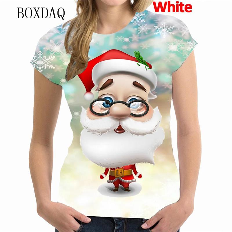 

Женские футболки с рисунком Санта-Клауса с коротким рукавом и 3D принтом, уличная одежда в стиле хип-хоп, рождественская футболка, свободные повседневные женские топы большого размера M