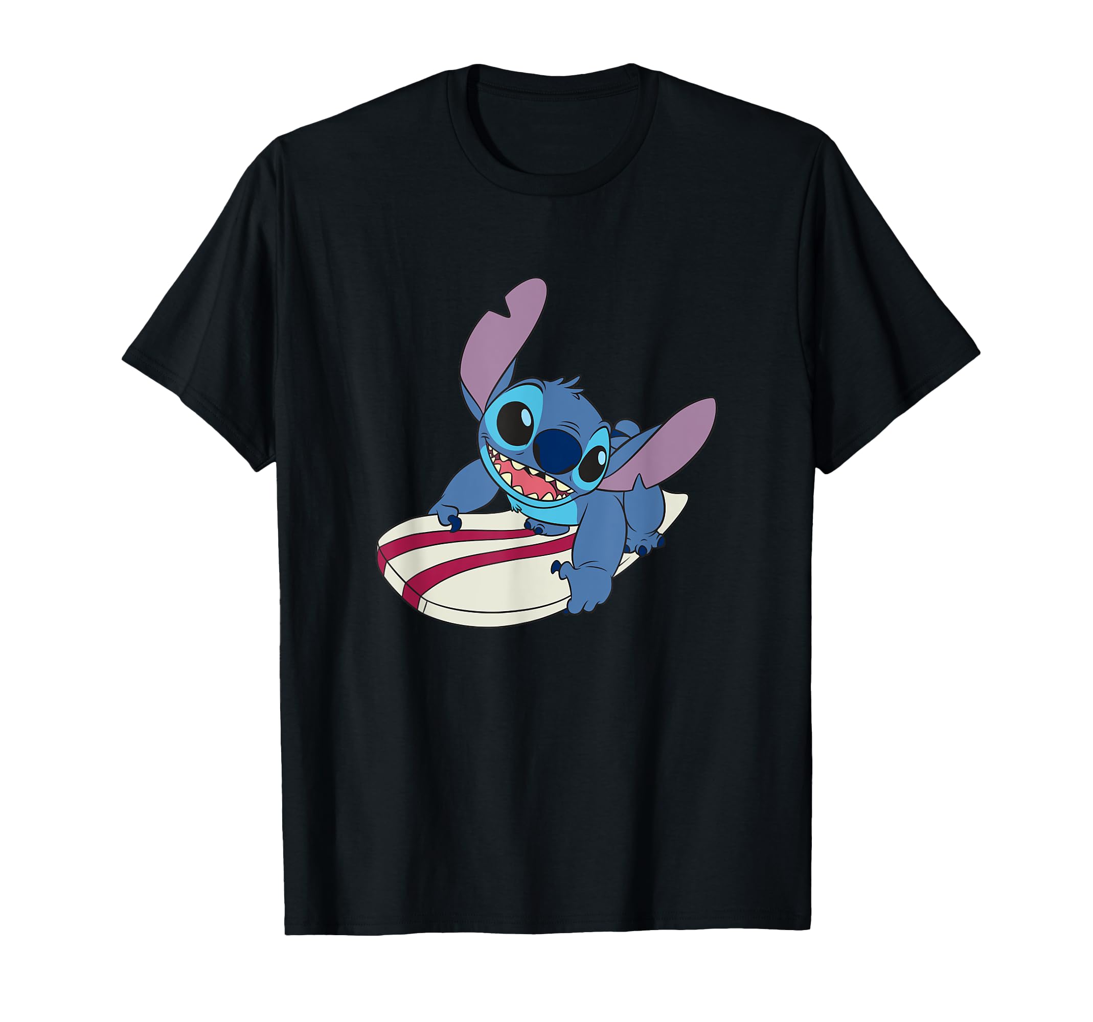 

Disney Lilo Stitch Happy Stitch Surfing Big Bust Portrait & T-Shirt чёрный