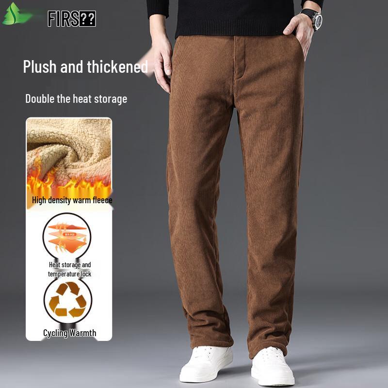 

FIRS Мужские вельветовые брюки кэжуал стрейч на флисовой подкладке 28