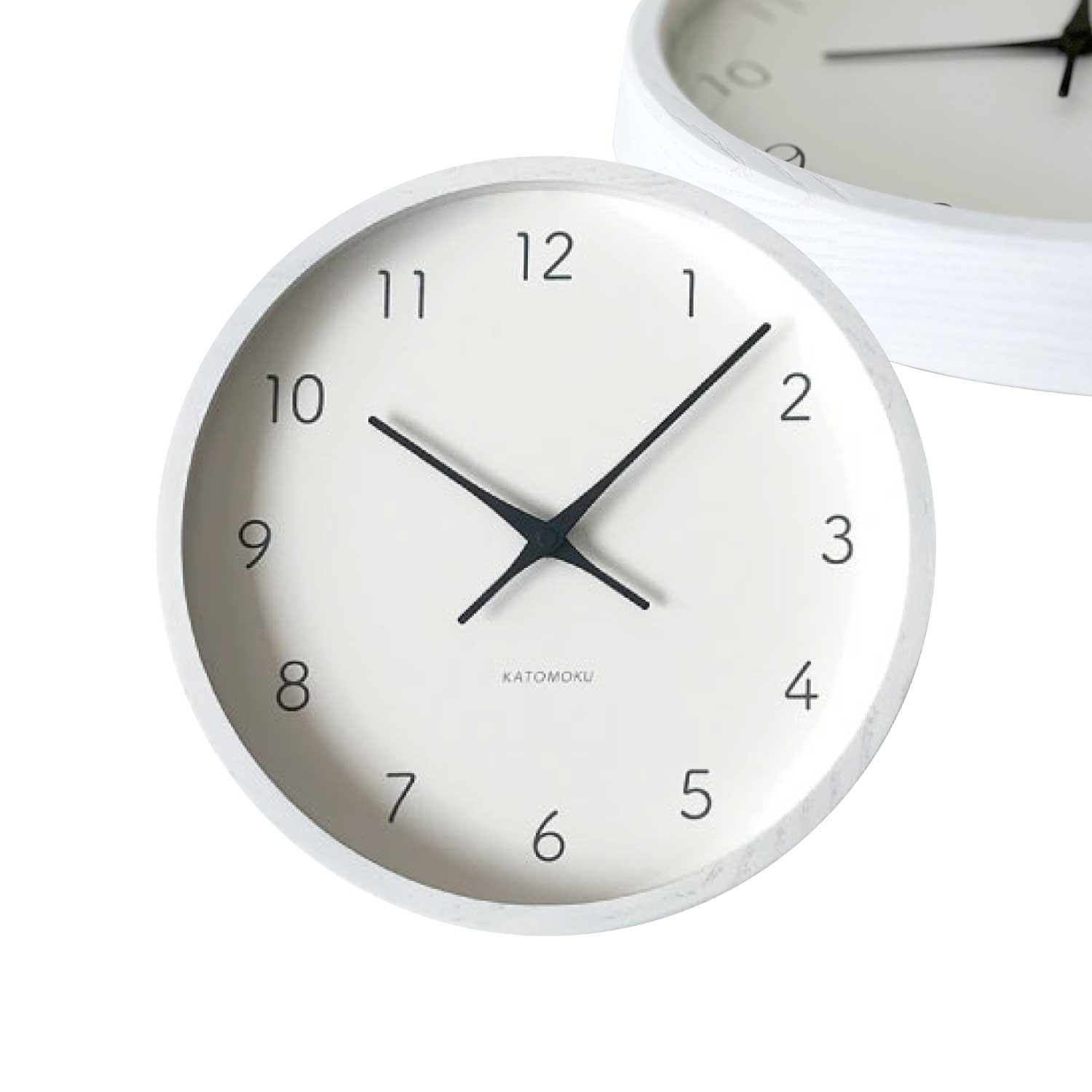 KATOMOKU Muku Clock 7 White Wall Continuous Second Hand Diameter km-60WHRC Clock, Movement, 30.0cm (Radio-Controlled Clock)