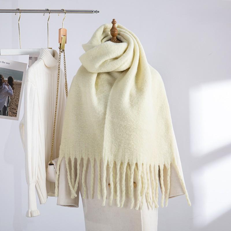 Women's European and American Style Long Fringe Mohair Scarf - Warm Autumn/Winter Shawl & Neck Warmer