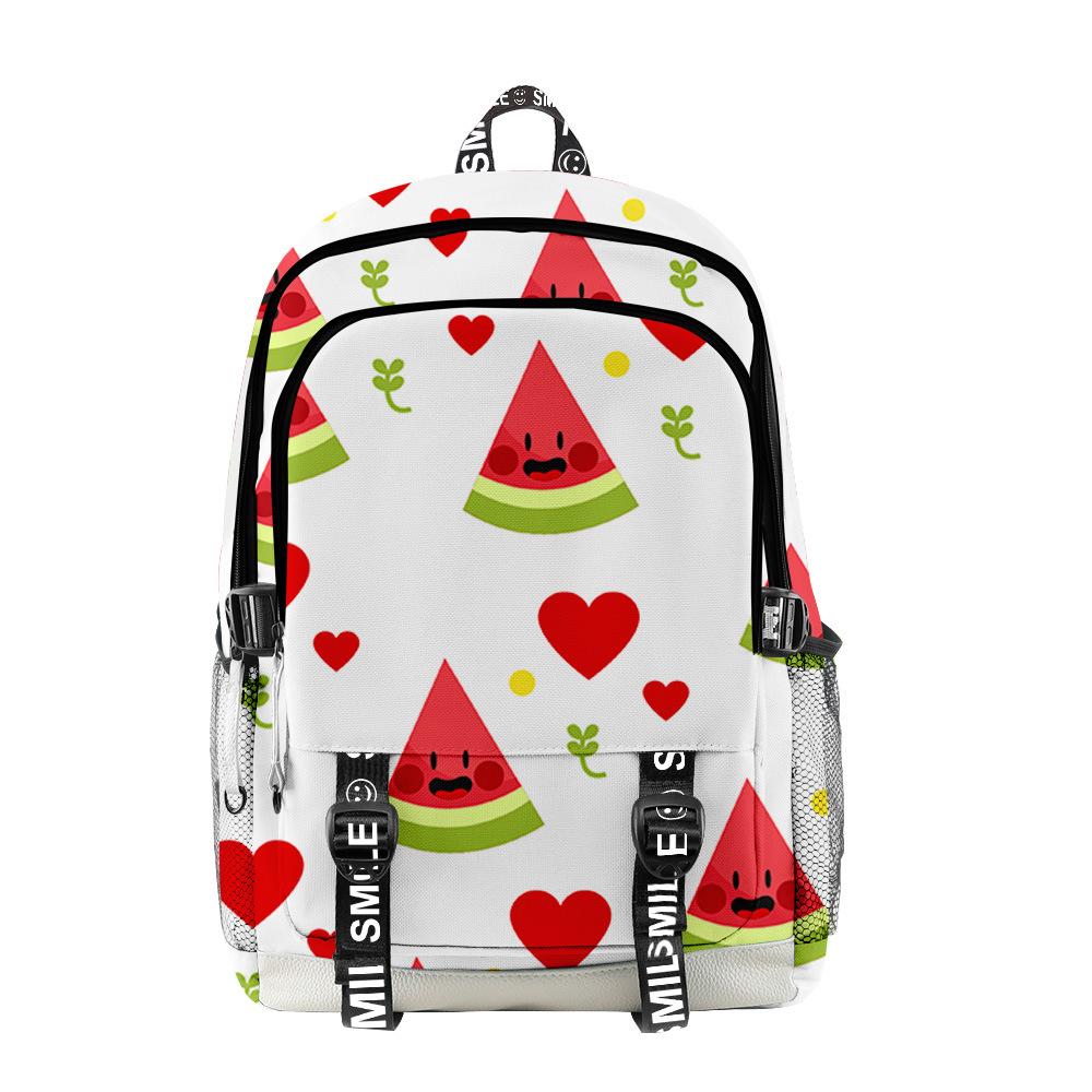 Classic Novelty Cool Fruit Student School Bags Unisex 3D Print Oxford Waterproof Notebook Multifunction Travel Backpacks