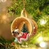 Charming Cartoon Acrylic Flat Pet Dog Christmas Decorative Gift For Car And Home