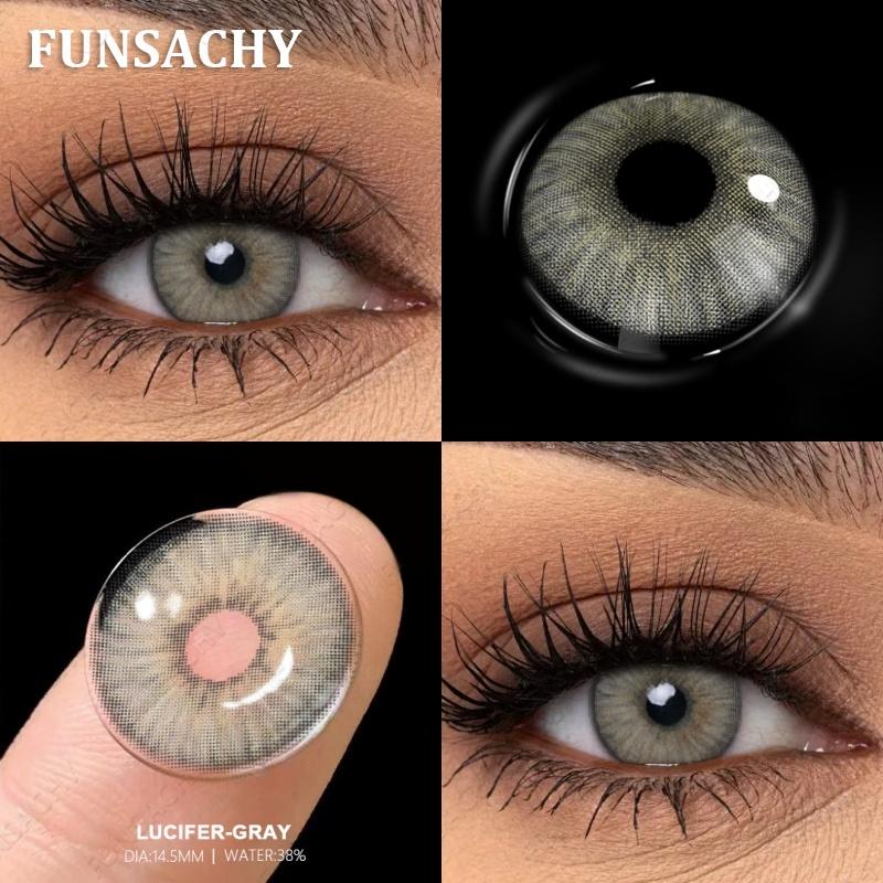 FUNSACHY 2Pcs Colored Contacts Lenses Beauty Fashion Health Soft Natural Contacts Lens Eye Color Makeup Yearly Cosmetics Pupils
