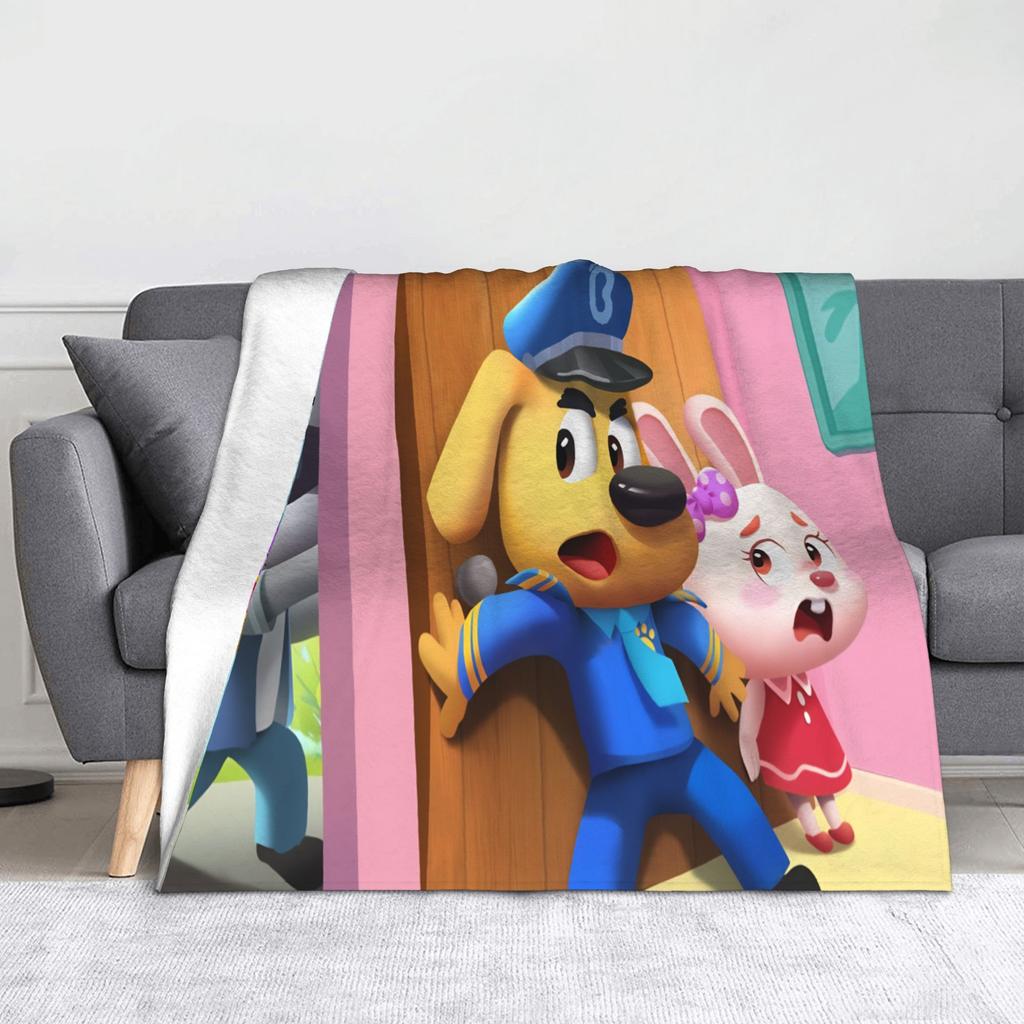 Coperta Sheriffo Cane Labrador Pile Cartone Animato Calda Plaid per Biancheria da Letto Divano Tappeto da Letto