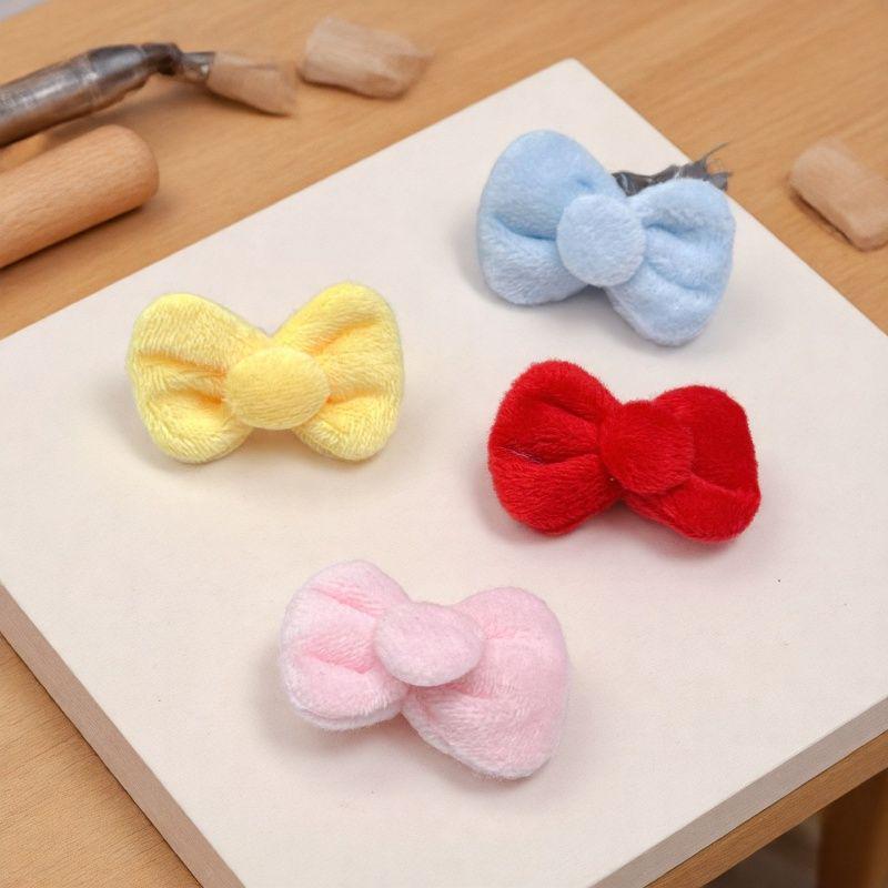 Plush Bow Hair Clips - DIY Handmade Fabric Accessories for Kids