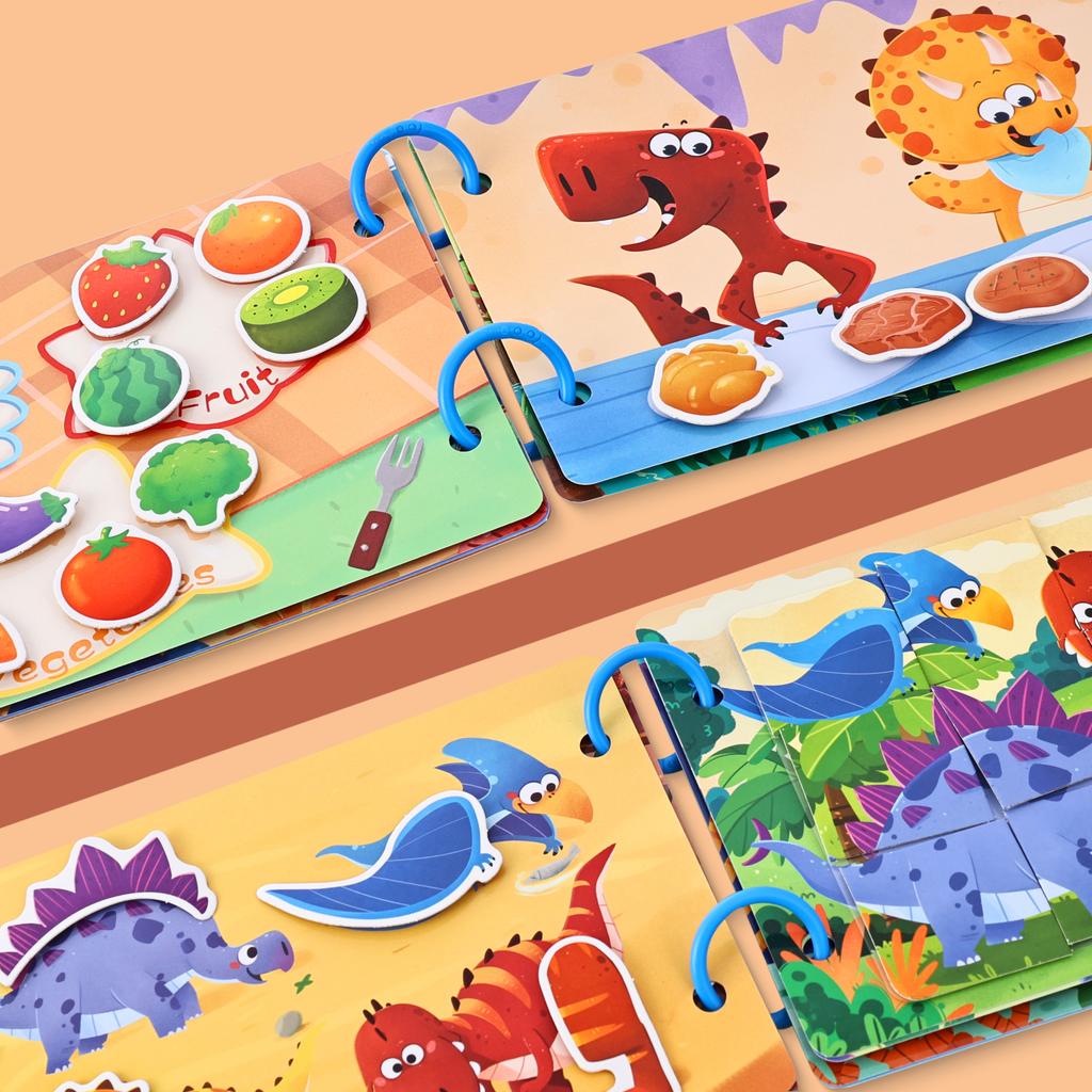 Montessori Toys Quiet Book My First Busy Book DIY Puzzle Dinosaurs Fruits Animals Transportation Matching Game Educational Toys