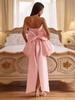 Women's Strapless Bow Short Dress Ladies' Princess Dress Christmas Festival Birthday Pink Black Blue Represent Dresses