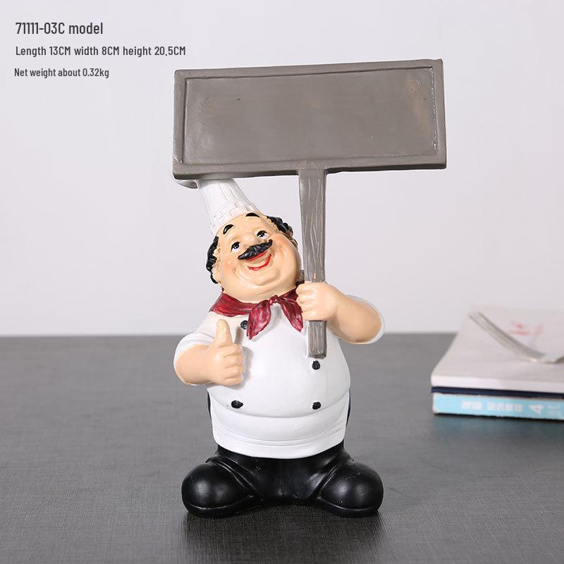 European Chef Figurine - Decorative Ornament for Home, Cafe, Cake Shop, or Living Room
