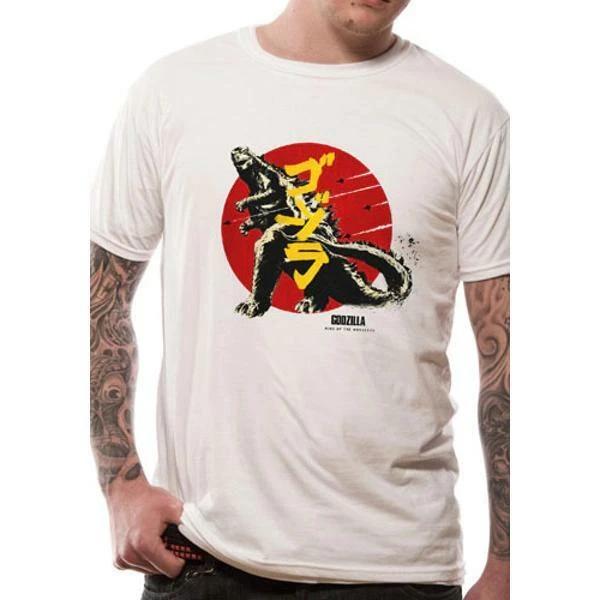 Unisex T-shirt Godzilla Vintage Design White S