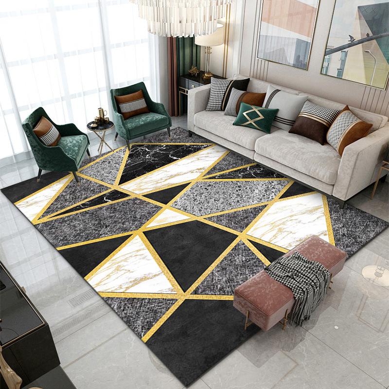 Vintage Ethnic Style Carpet Creative Geometric Pattern Rug Living Room Anti Slip Mat Winter Warm Home Decoration