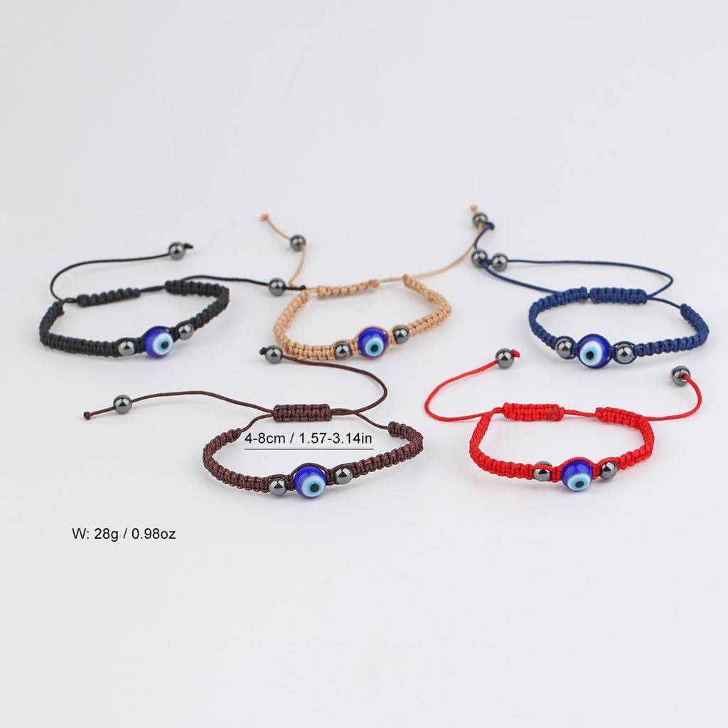 Popular Adjustable Woven Blue Devil's Eye Bracelet with Glass Bead