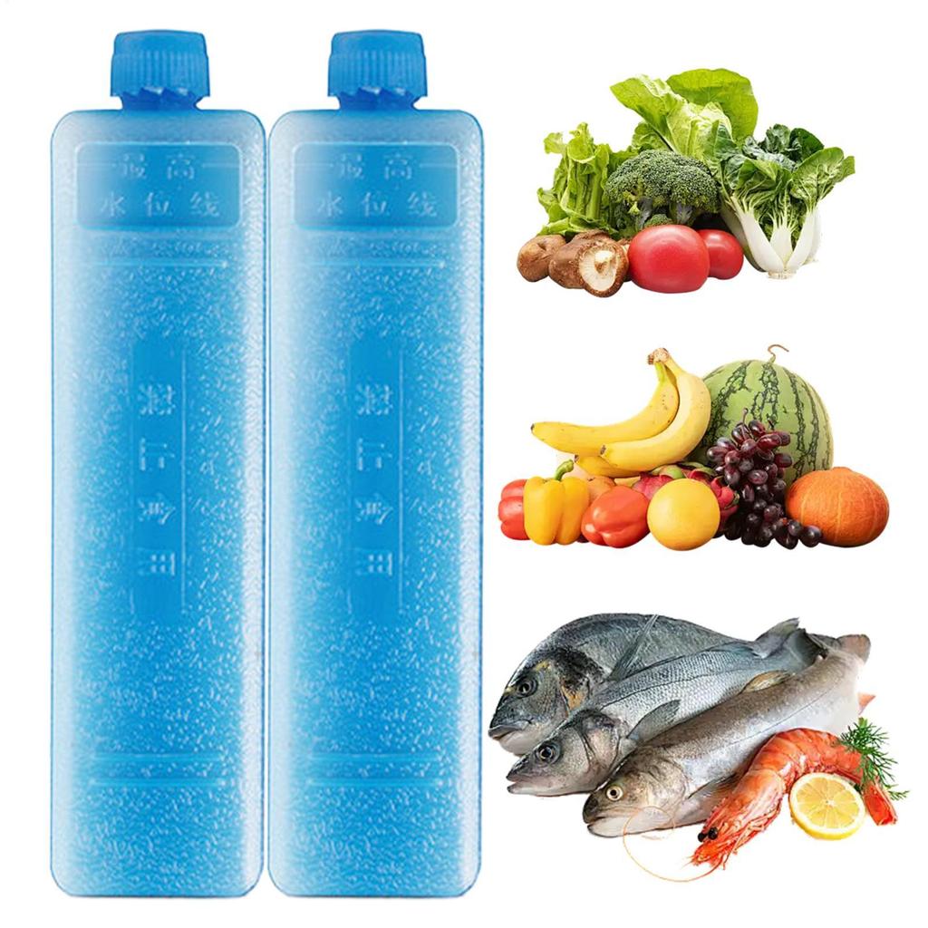 2pc Reusable Gel Freezer Pack Refrigerator Ice Blocks Ice Crystal Box Cold Pack Picnic Fresh Food Cooler Water Injection Box