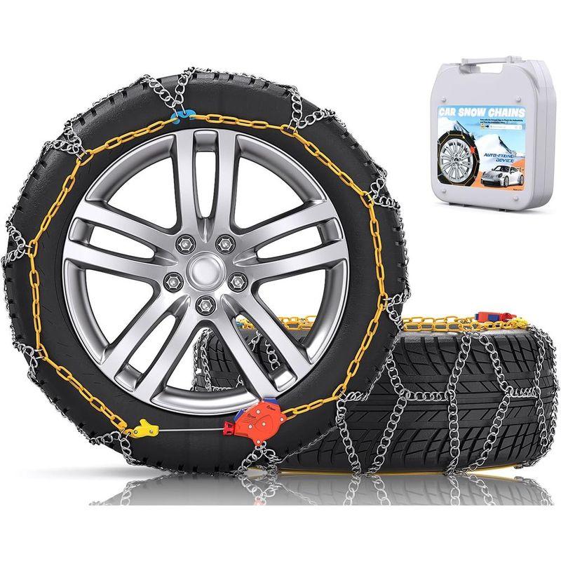 Snow-Chains Auto Fixing 1 Min Quick Fit Easy Installation Tire-Chains, Portable Reusable Universal Emergency Tire Traction Chain