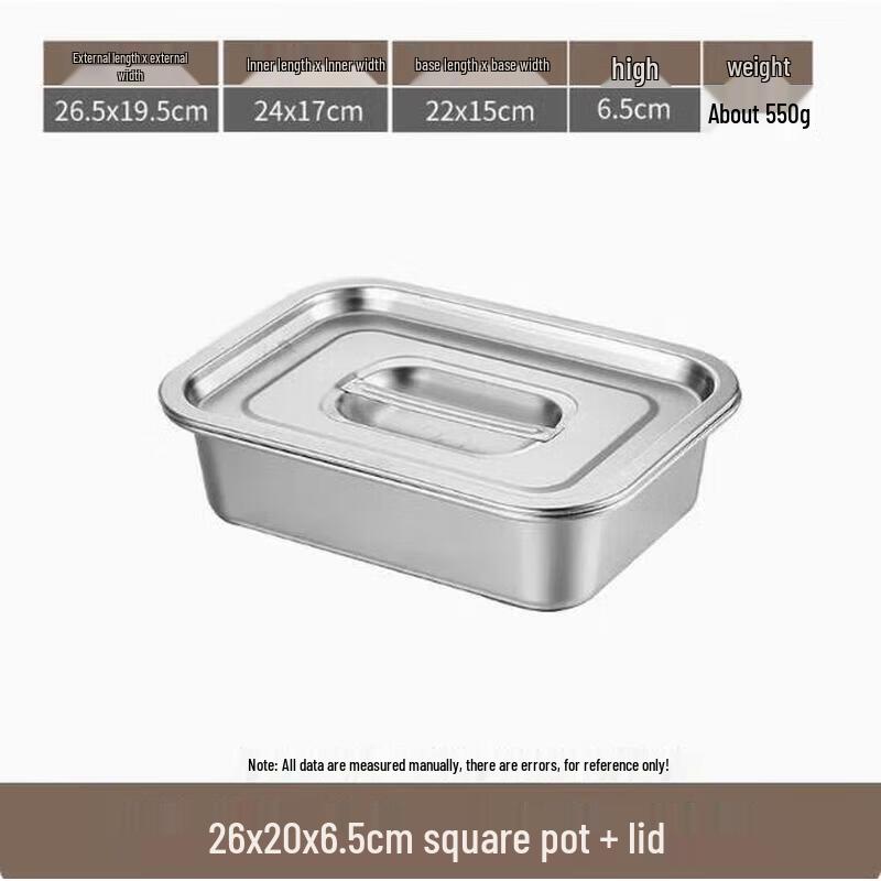 

Huihuang Stainless Steel Rectangular Tray with Lid