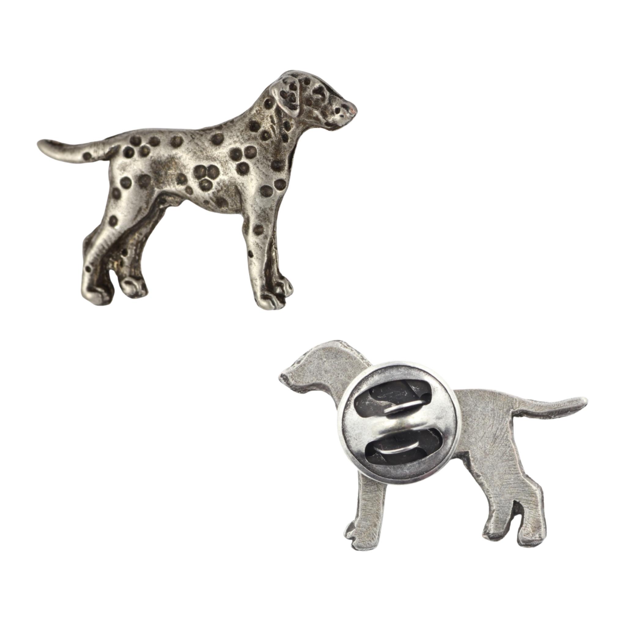 

Dalmatian, Carriage Dog, Spotted Coach Dog - Silver-plated dog brooch, elegant pin, jacket lapel decoration by Art-Dog brand срібний
