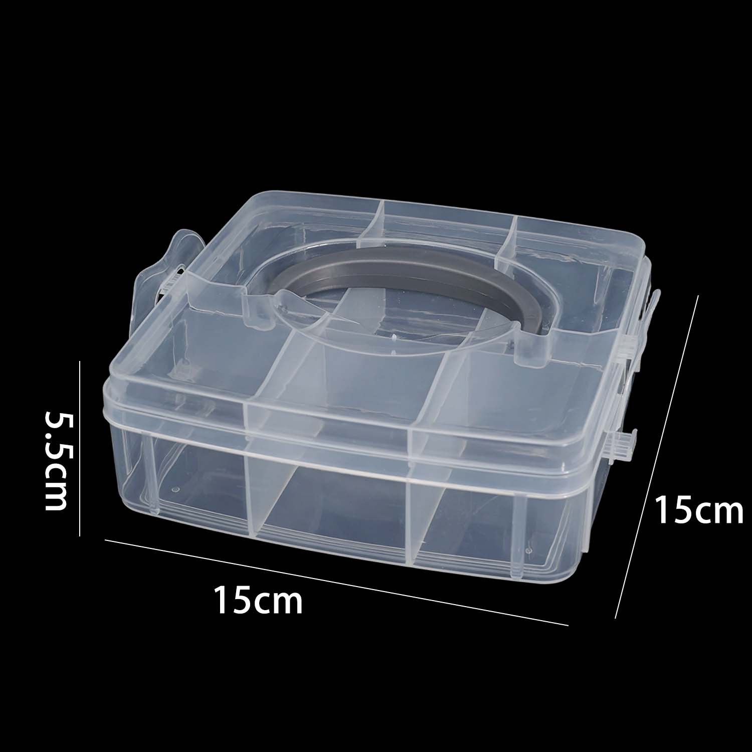 

Portable Plastic Storage Box with Handle for Collection Sewing Toys Jewelry Transparent Home Organization Holder 1/2/3 Layer