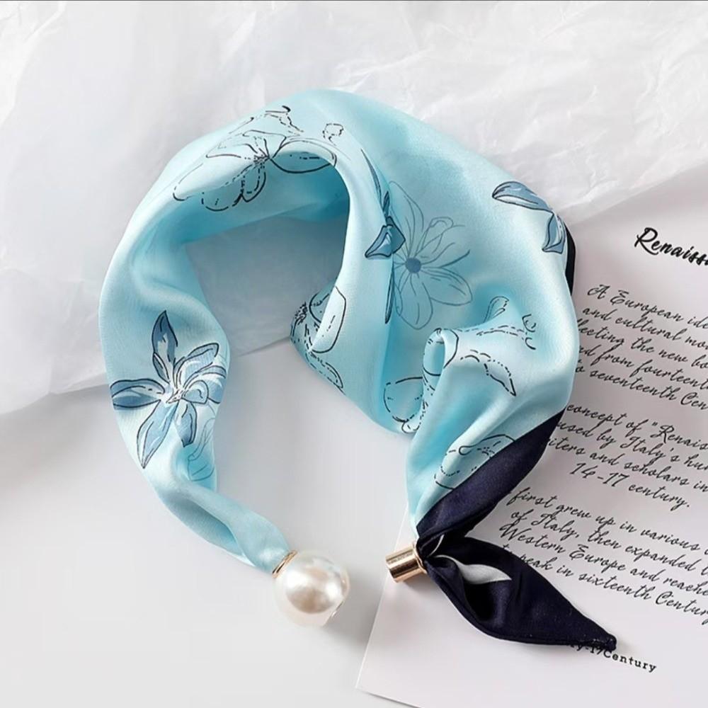 Printed Neck Scarf Breathable Magnetic Snap Scarf New Silk Scarf for Neck Wrap