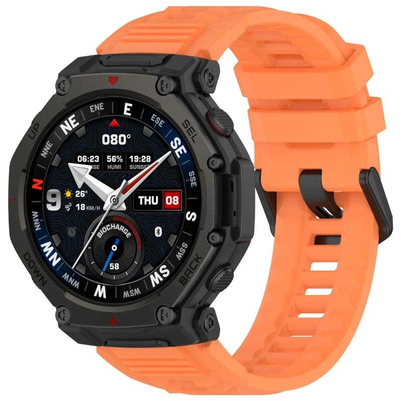 Sweatproof Sport Silicone Straps Multiple Hole Adjustable Universal Fit Flexible Soft Silicone Watch Band for Smartwatches