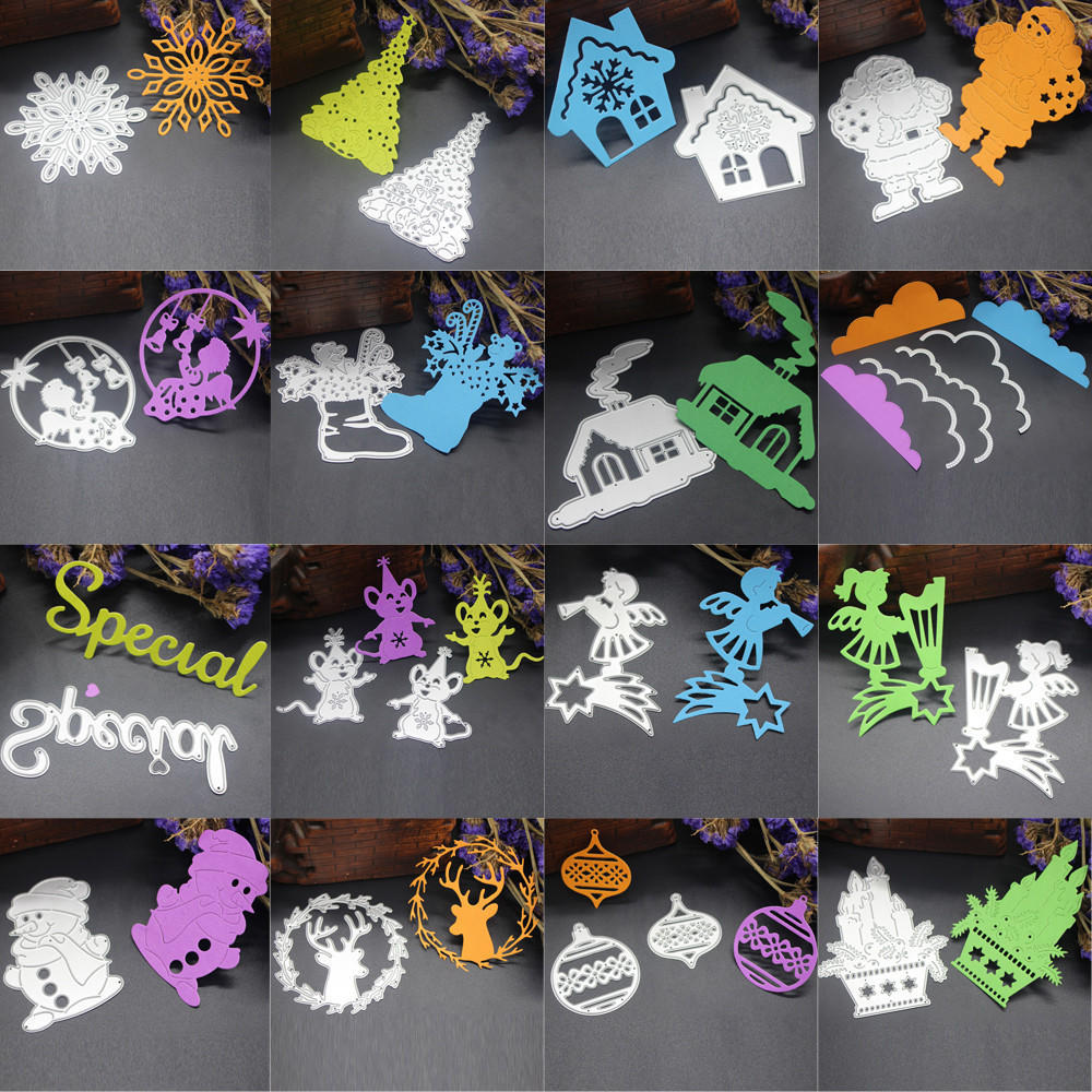 

С Рождеством металлический трафарет трафареты для скрапбукинга тиснение DIY ремесла