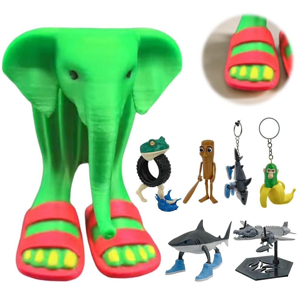 Italian Brainrot Tung Sahur Figure Decor Tralalero Tralala Figures Bombardino Crocodilo Shimpanzini Bananini Model Decor Gift