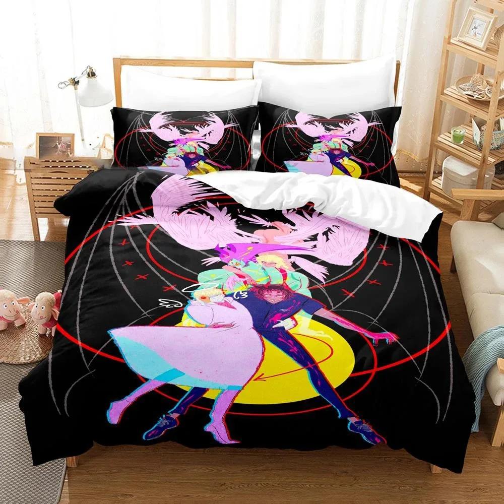 Devilman Crybaby Sängkläder Set Pojkar Flickor Tvilling Queen Size Påslakan Örngott Säng Barn Vuxen Mode Hemtextilextile