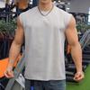 Summer Knitted Vertical Bar Fitness Sports Leisure Slim Fit Tank Top For Men Sleeveless Wide Shoulder Tank Top For Men