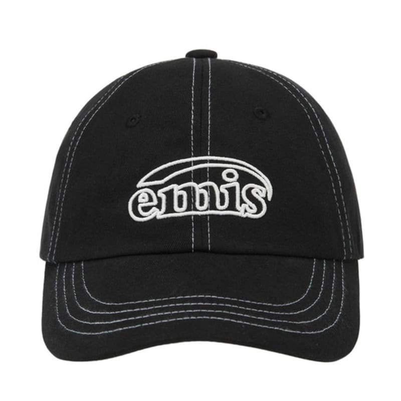 

EMIS WHITE STITCH BALL CAP-BLACK BLACK