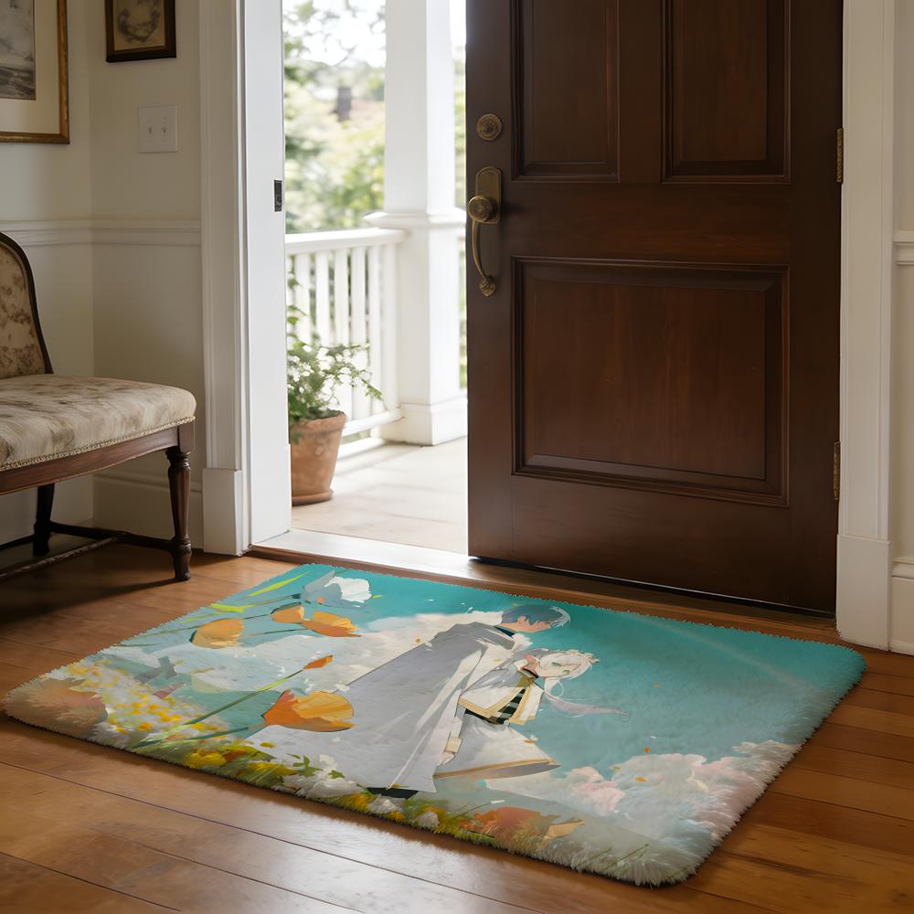 Floor Mat Soft Flannel Rug Non Slip Absorbent Mat for Bathroom Bedroom Home Decor Anime F Friend Hot Cute