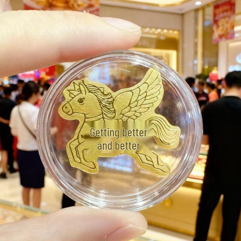 999 Pure Gold Horse Year Phone Sticker, Adhesive Backing, 2mg Gold, Get Rich Instantly