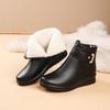 Women's Winter Snow Boots With Side Zipper Slip On Platform Ankle Booties With Faux Fur Lined Comfortable Warm Walking Work Short Boot Shoes for Women