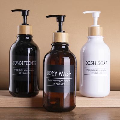 300/500ml Sabunluk Şampuan Pompalı Şişe Doldurulabilir Losyon Sıvı Kabı Mutfak Şişeleri Banyo Duş Malzemeleri