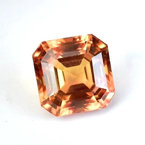 Natural Padparadscha Sapphire 8.60 Ct Asscher Certified Stunning Loose Gemstone