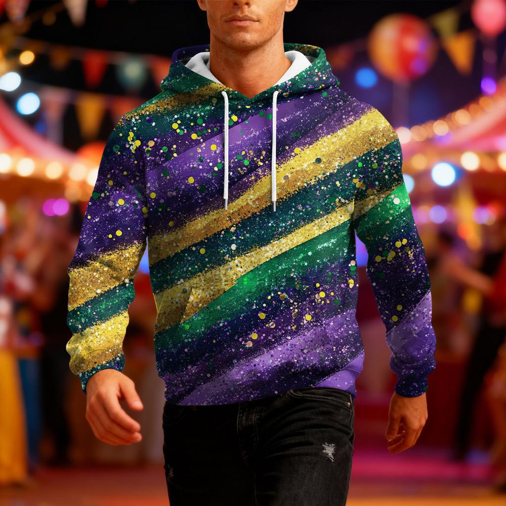 Men's Long-Sleeve Casual Hooded Sweatshirt